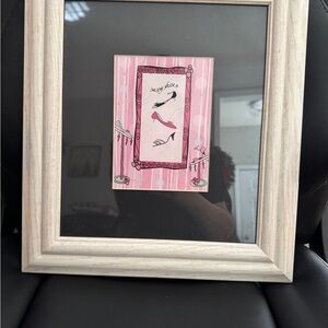 Framed Bird Art Print in Pink Frame